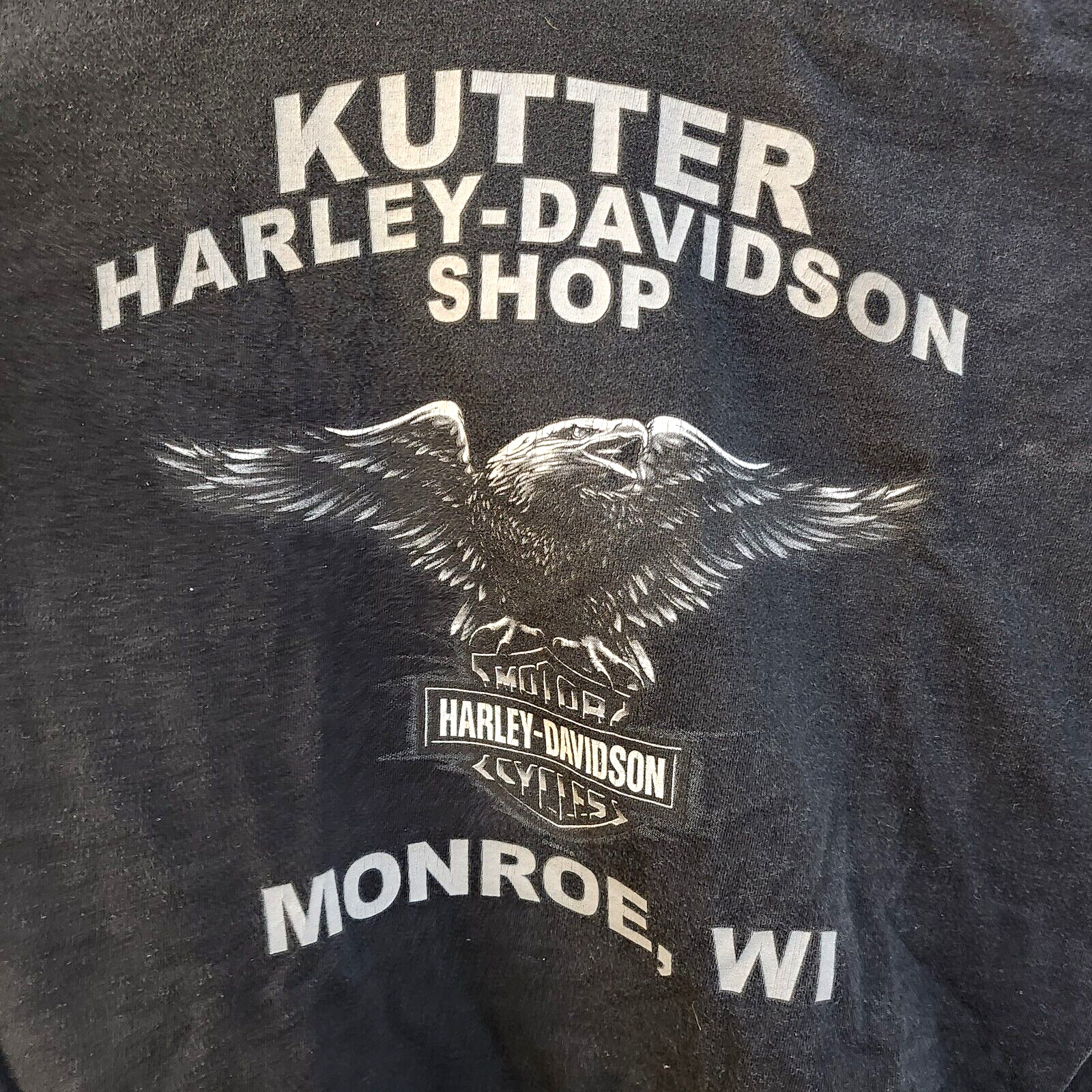 Harley Davidson T-shirt KUTTER Monroe WI Size XL Black