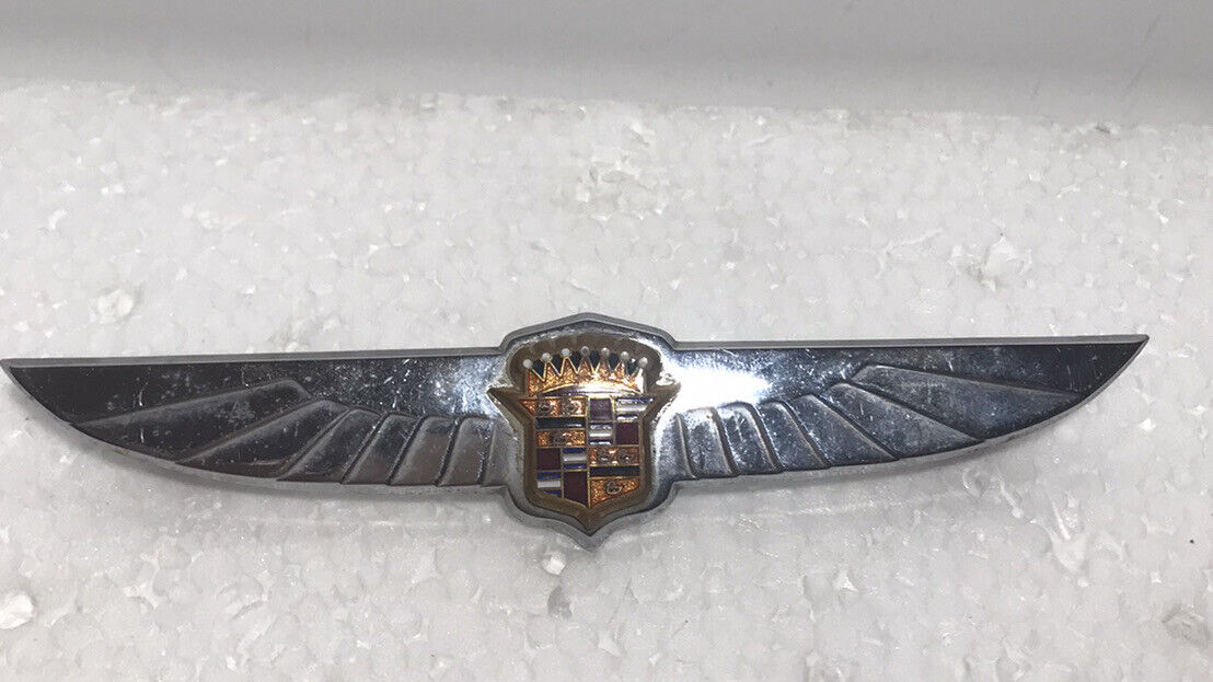Vintage Cadillac 40s? RARE Dash Emblem Wings Ducks Metal Original USA Made