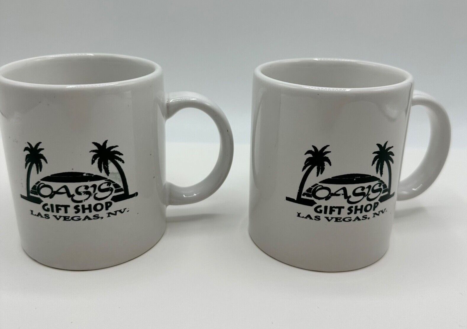 Vintage Oasis Gift Shop Las Vegas NV Nevada Coffee Cups Mugs Lot Of 2