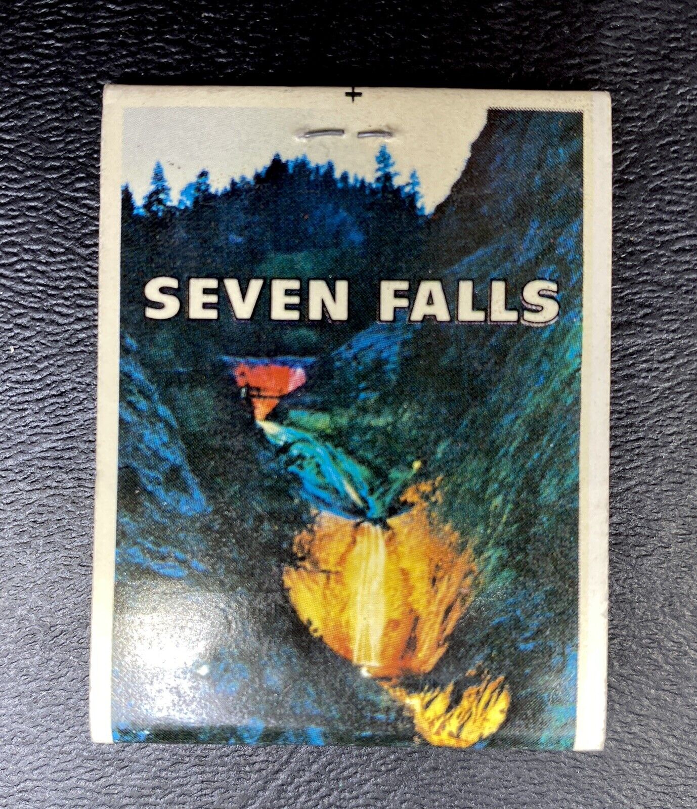 Colorado Springs Seven Falls By Day Full Unstruck Vintage Matchbook Advertising