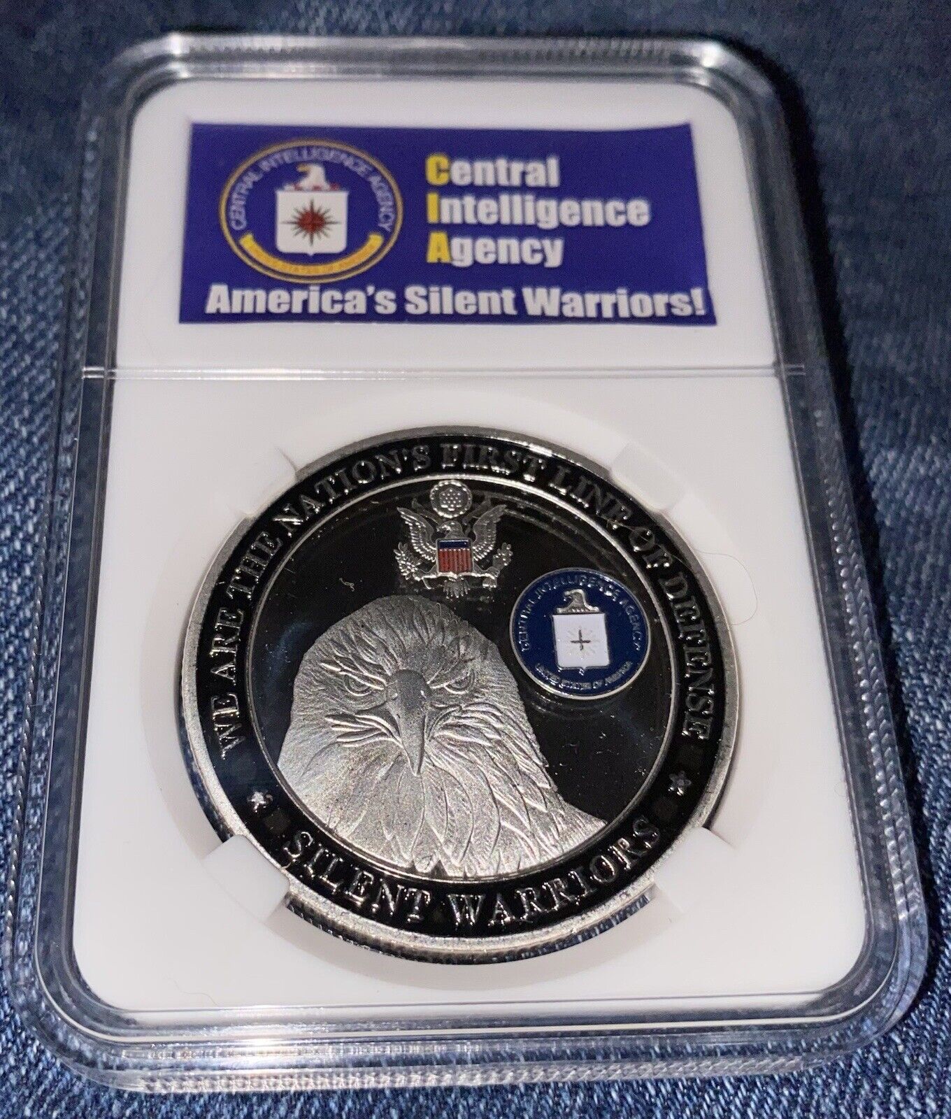 - Central Intelligence Agency CIA Challenge Coin In Display Case Spy Group CIA