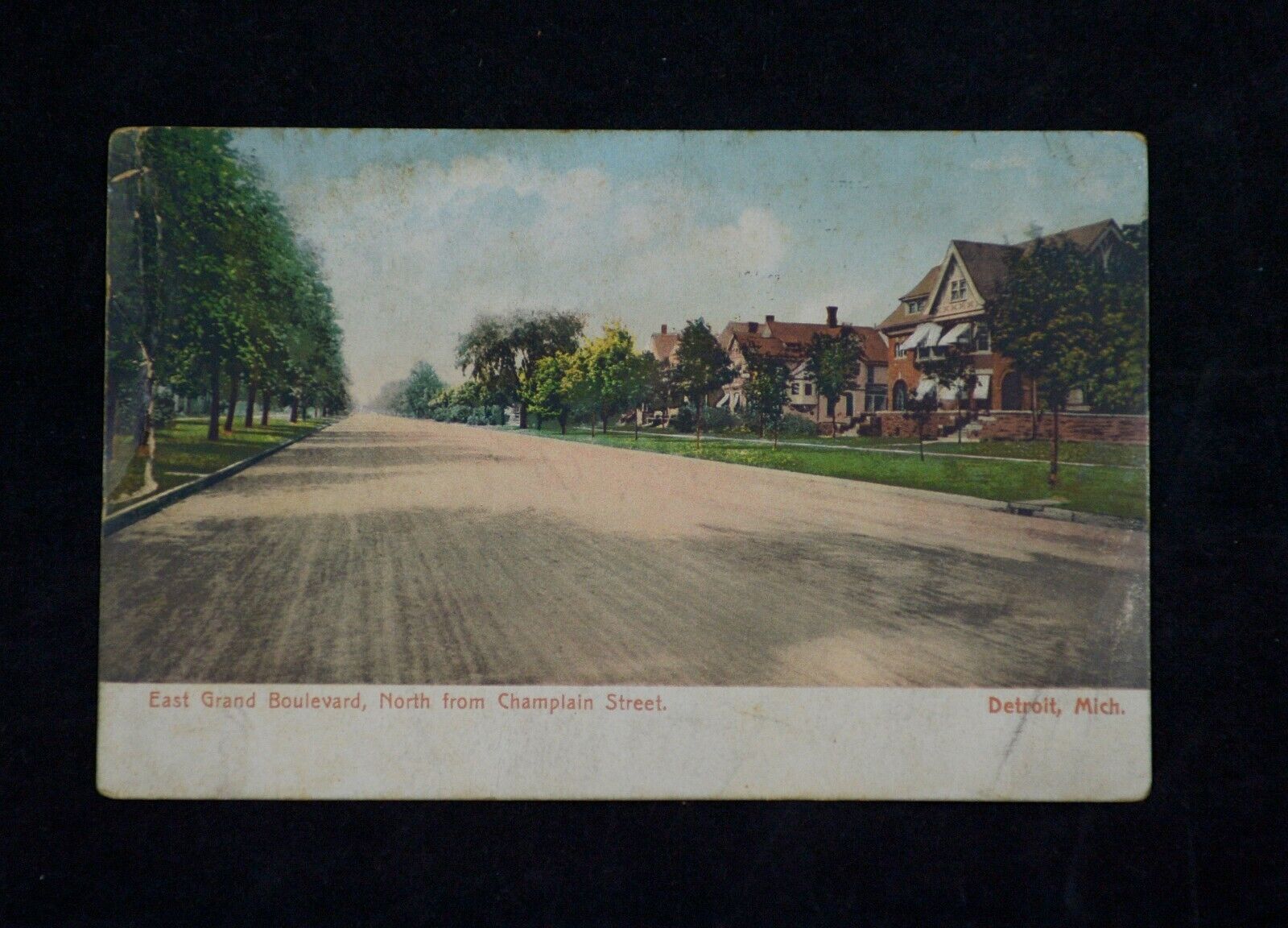 Rare Old 1915 East Grand Boulevard Detroit Mich Vintage Postcard