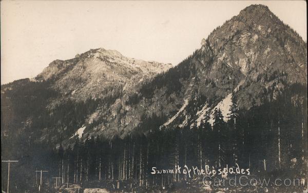1910 RPPC Washington Summit of the Cascades Real Photo Post Card 1c stamp
