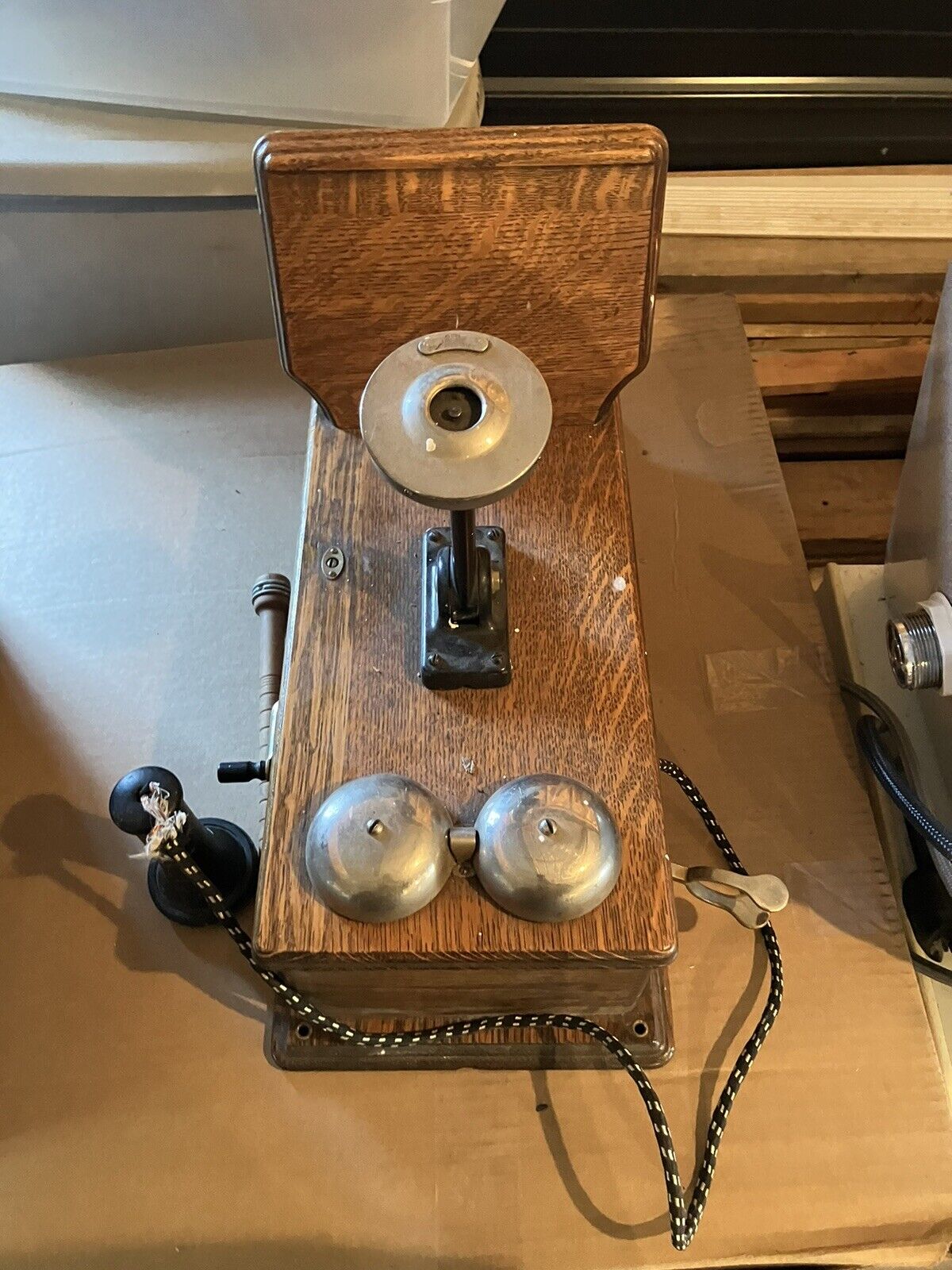 Antique Vintage Hand Crank Phone  