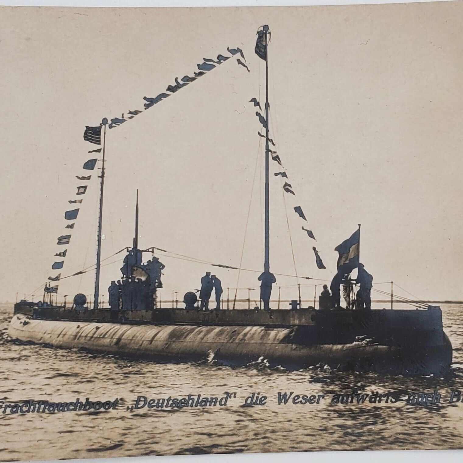 WW1 Original German submarine U-boat U-155 Imperial navy boat 1916 sub antique