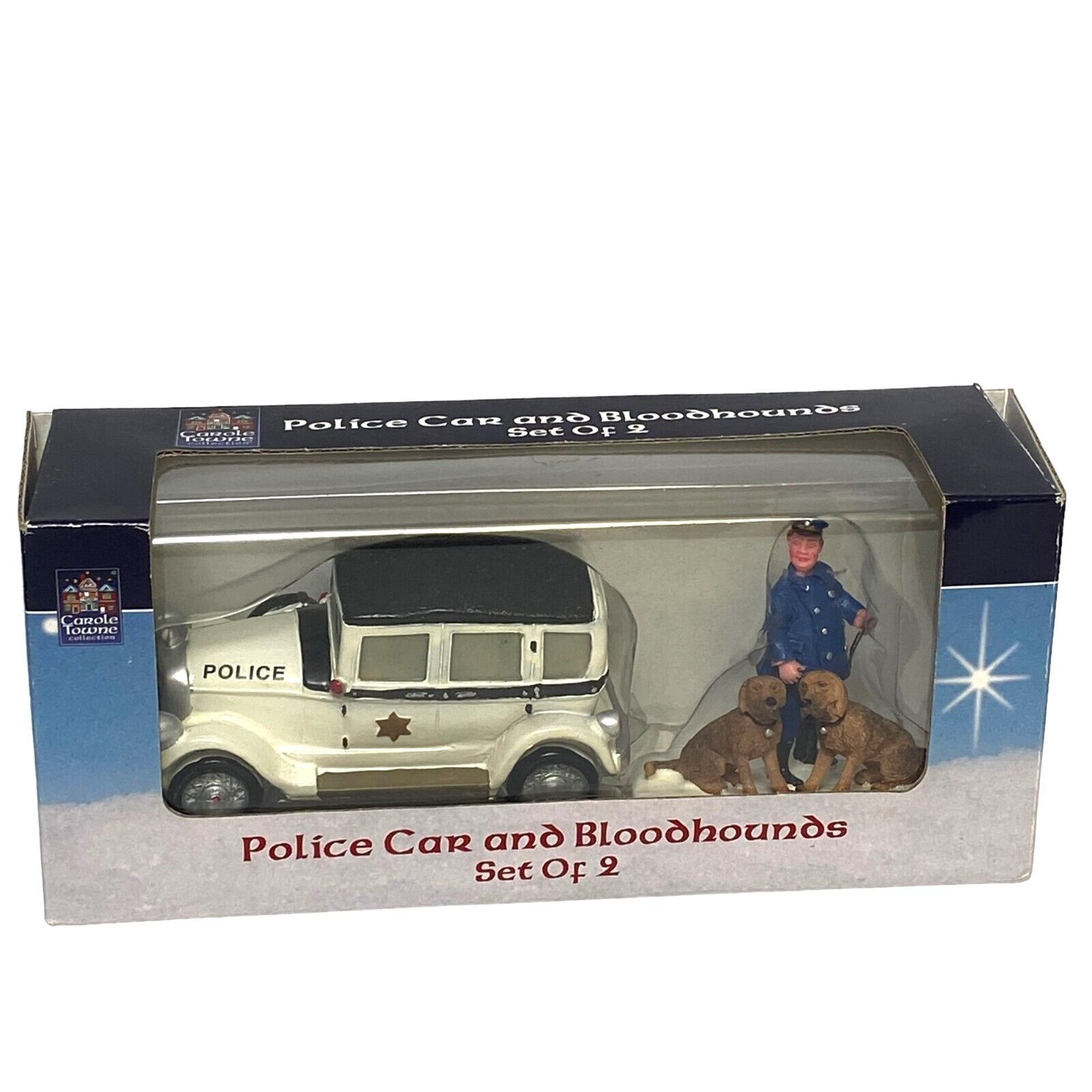 Carole Towne Collection by Lemax  Police Car and Bloodhounds Figurines Christmas
