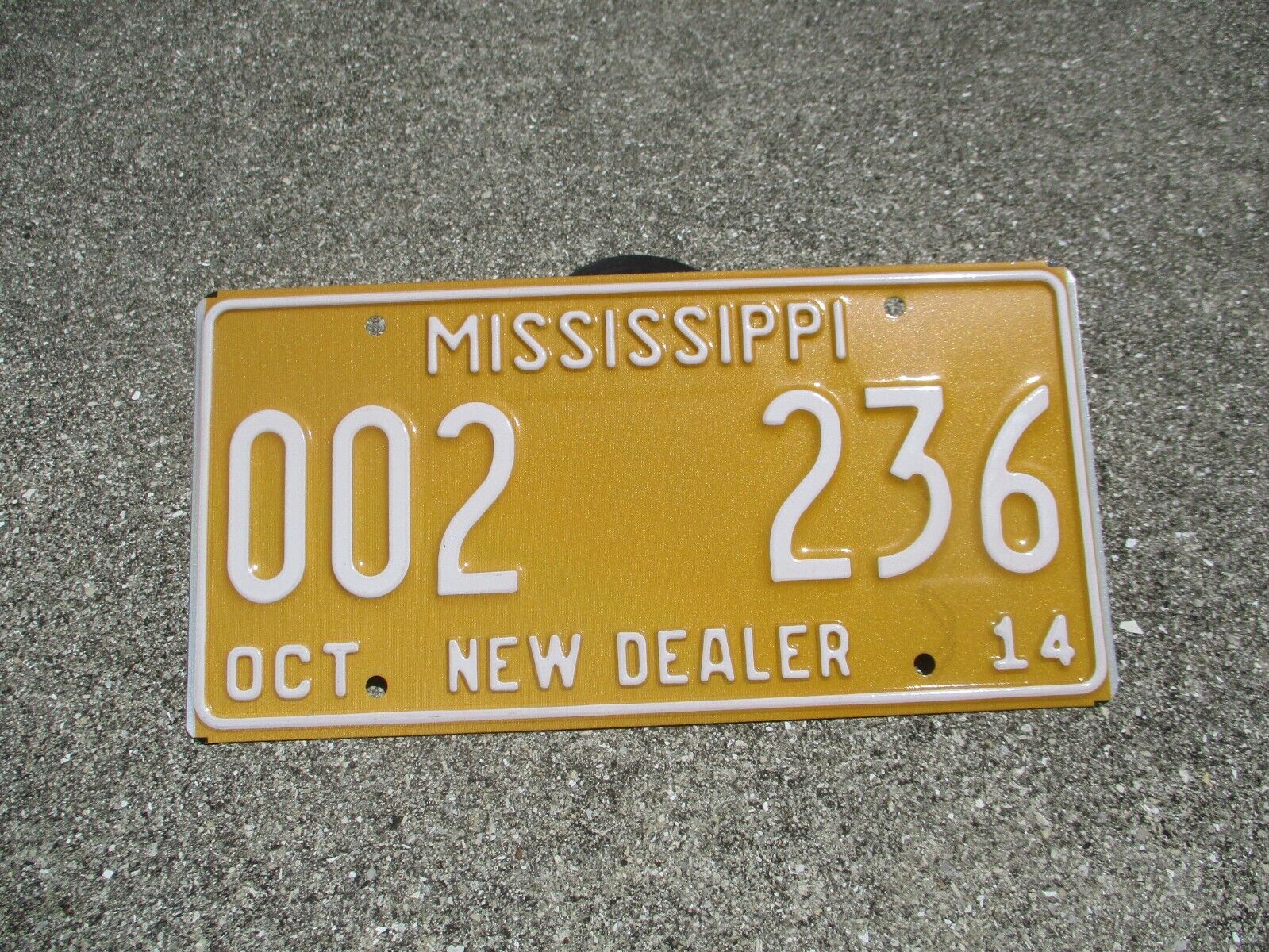 Mississippi 2014 New Dealer license plate # 002   236