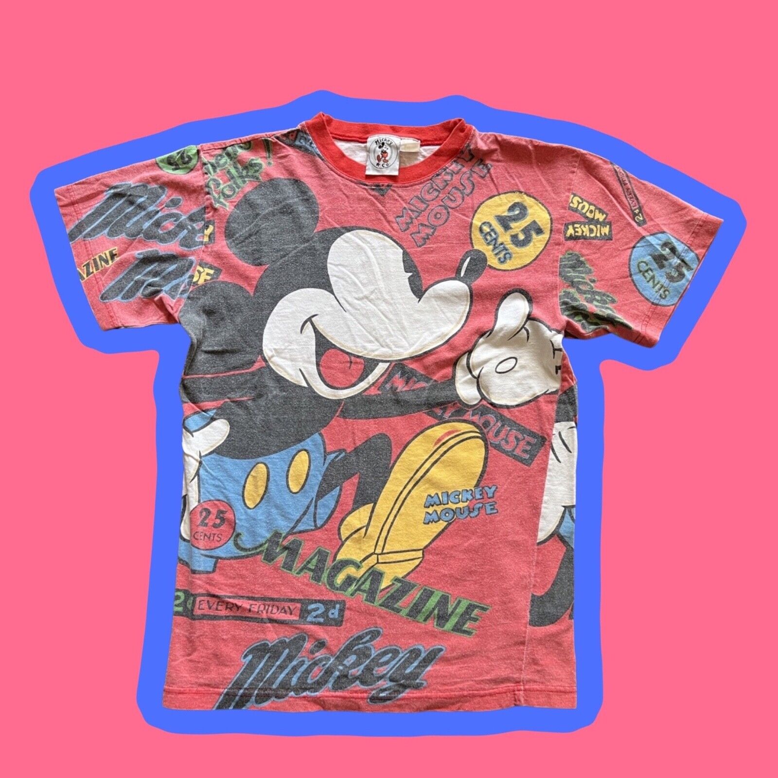 Vintage Disney Mickey 25 Cent T-Shirt SZ S