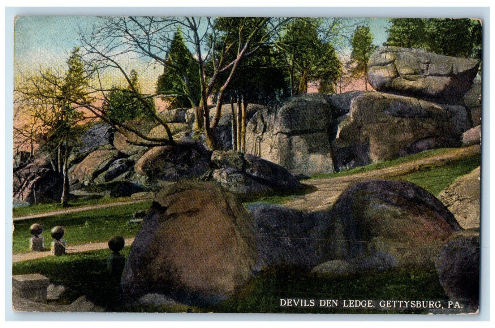 c1910 Devils Den Ledge Gettysburg Pennsylvania PA Antique Unposted Postcard