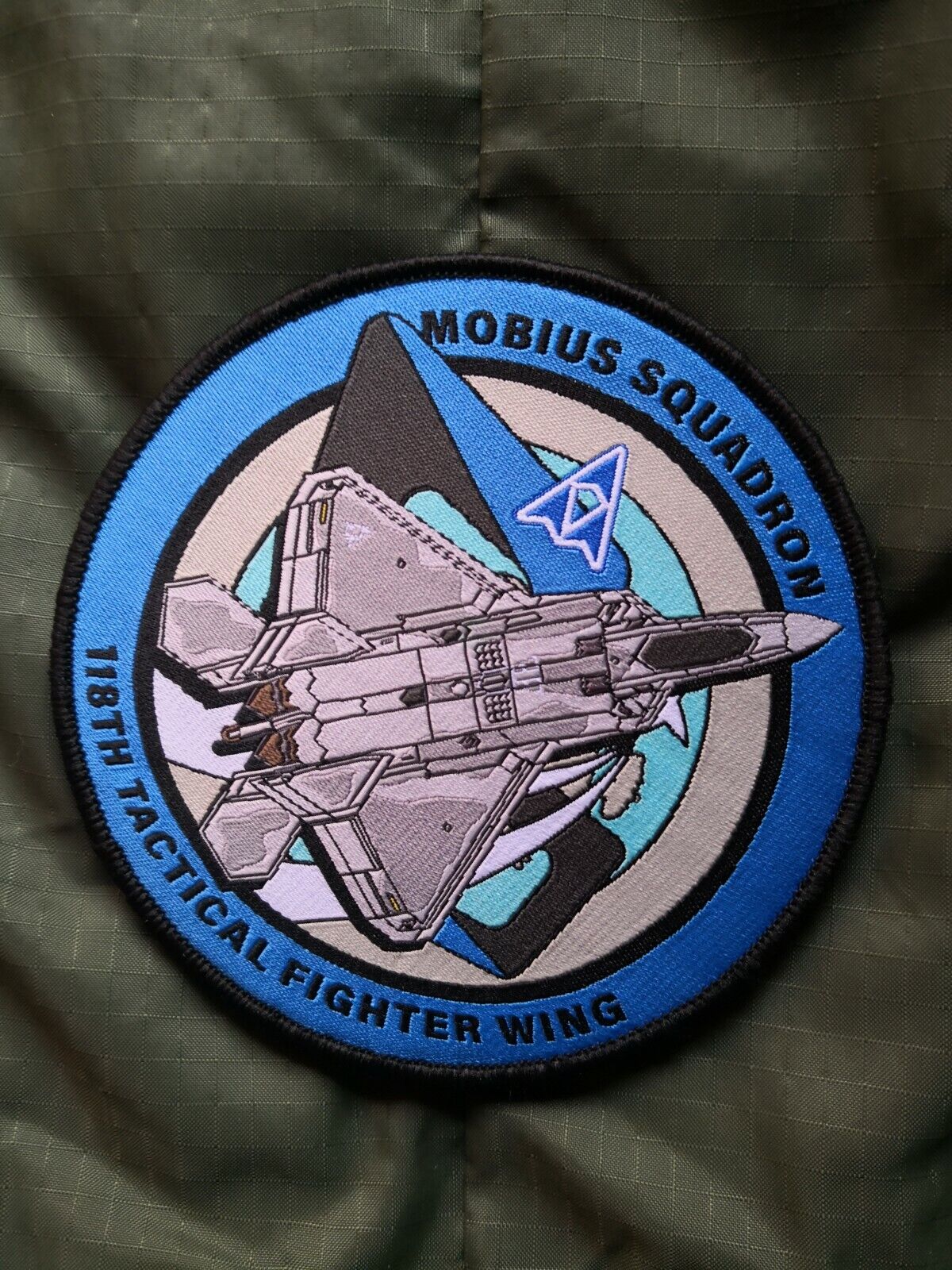 Ace Combat 4, ISAF mobius, F-22 Raptor, aircraft military morale fighter patch