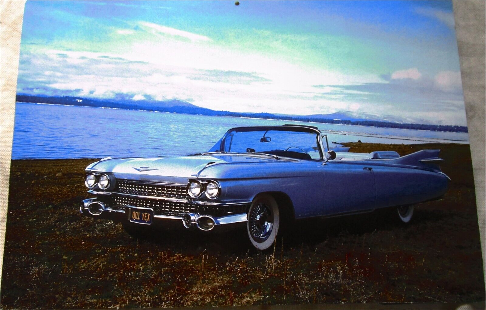1959 Cadillac Eldorado Biarritz Convertible car print (blue, no top)