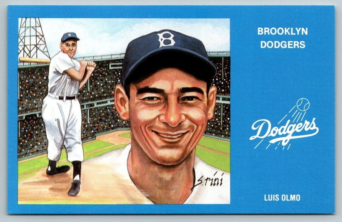 Vintage Brooklyn Dodgers Luis Olmo Postcard  1988 Series #4  Card #10