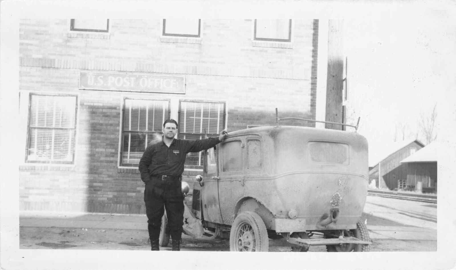 UP Beechwood Iron River MI 1948 POST OFFICE near the C&NW RAILROAD DEPOT Gogebic
