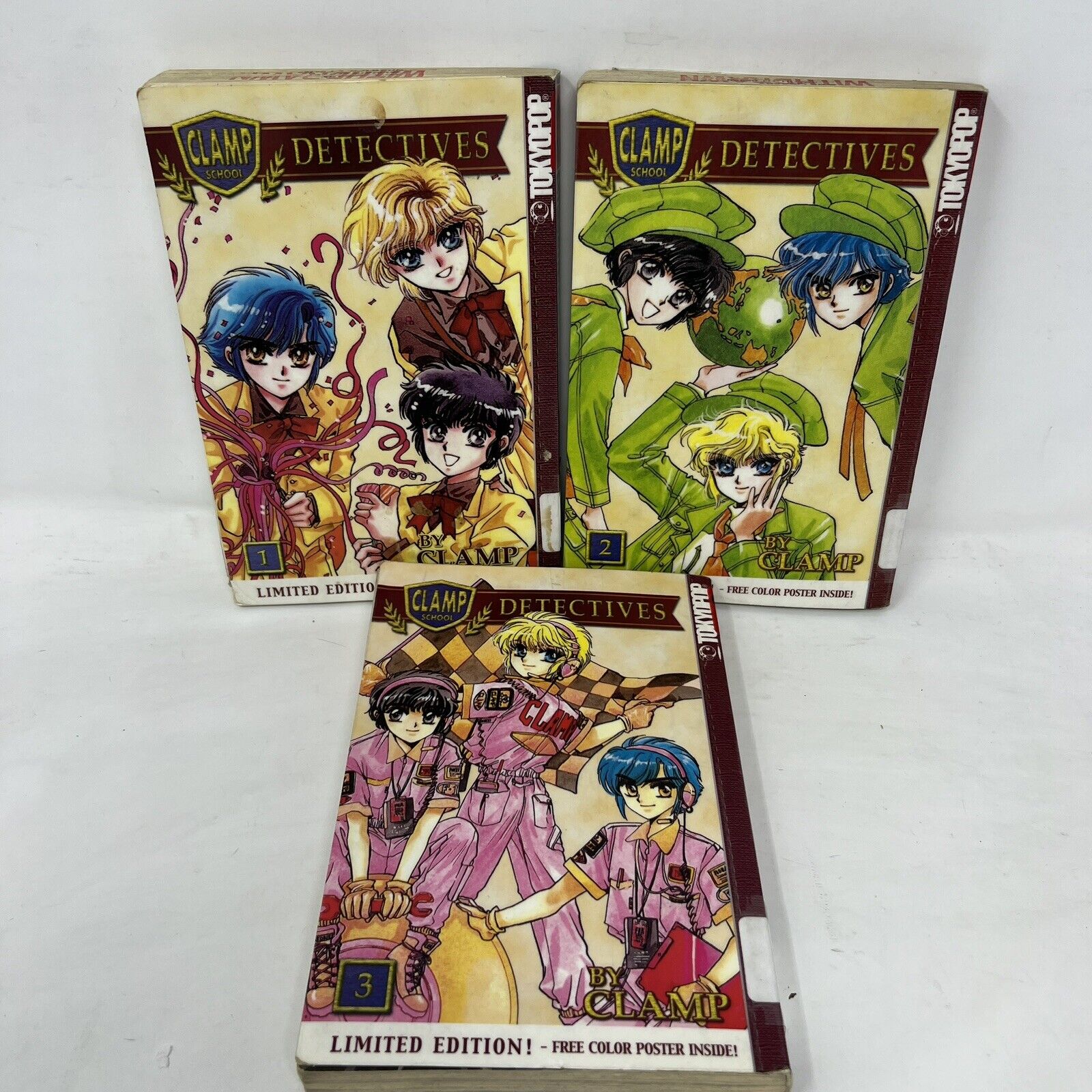 Complete Set CLAMP SCHOOL DETECTIVES Vol.1-3 Clamp Books Graphic Manga Comic