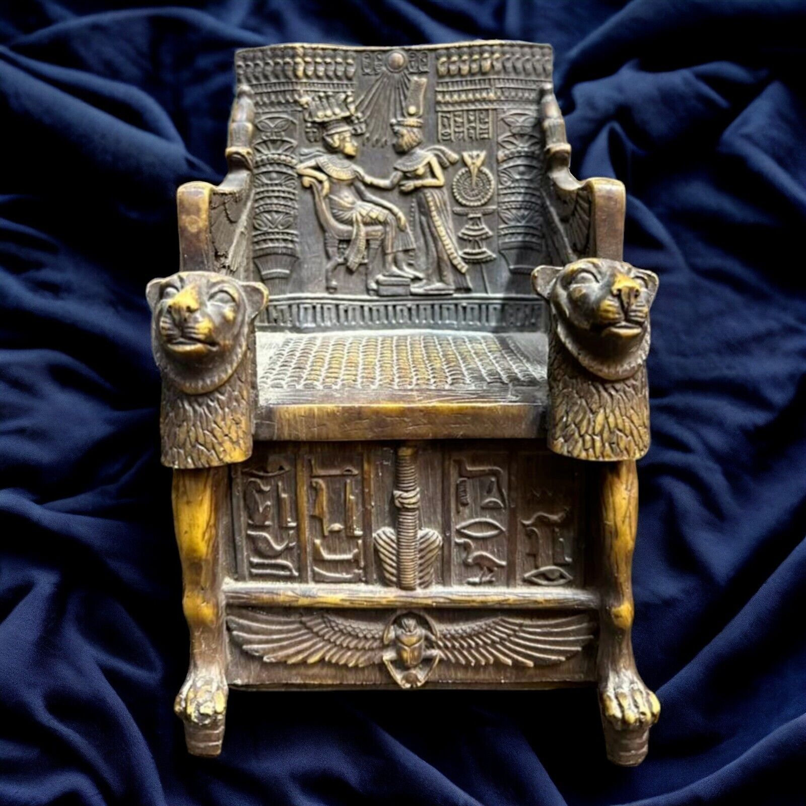 Rare Ancient Egyptian Antiques Throne King Tutankhamun Pharaonic Statue BC