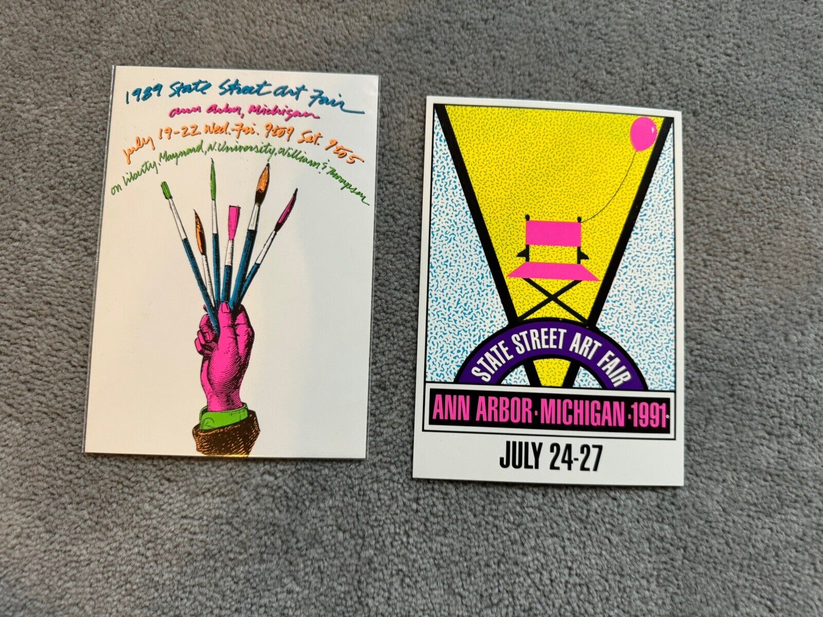 1989 1991 State Street art Fair Ann Arbor Michigan postcards