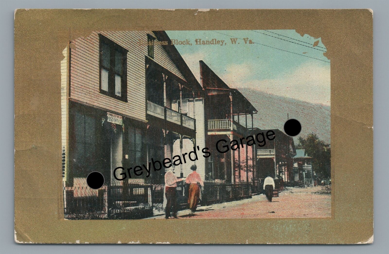 Business Block Post Office HANDLEY WV Kanawha County West Virginia 1910 Postcard