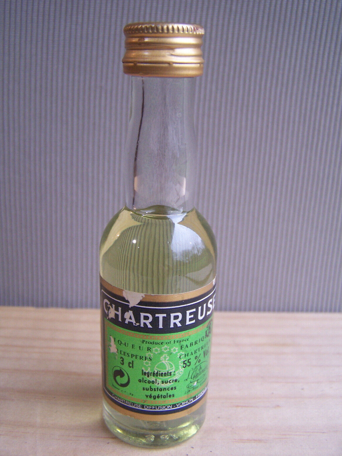 1980\'s Green Chartreuse Cute Miniature Miniature Liquor Bottle