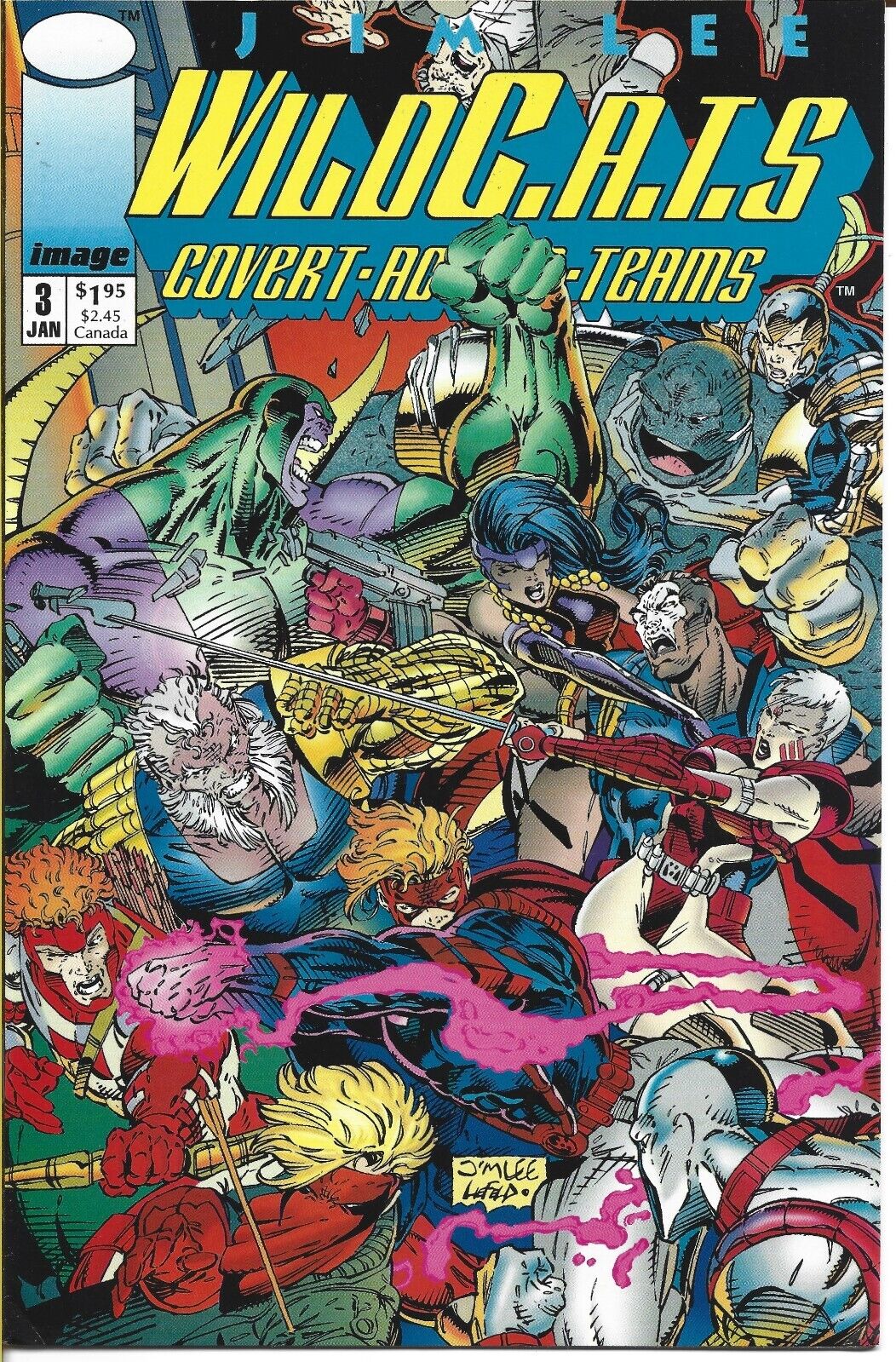 WILDC.A.T.S. COVERT ACTION TEAMS #3 IMAGE COMICS 1992 BAGGED AND BOARDED