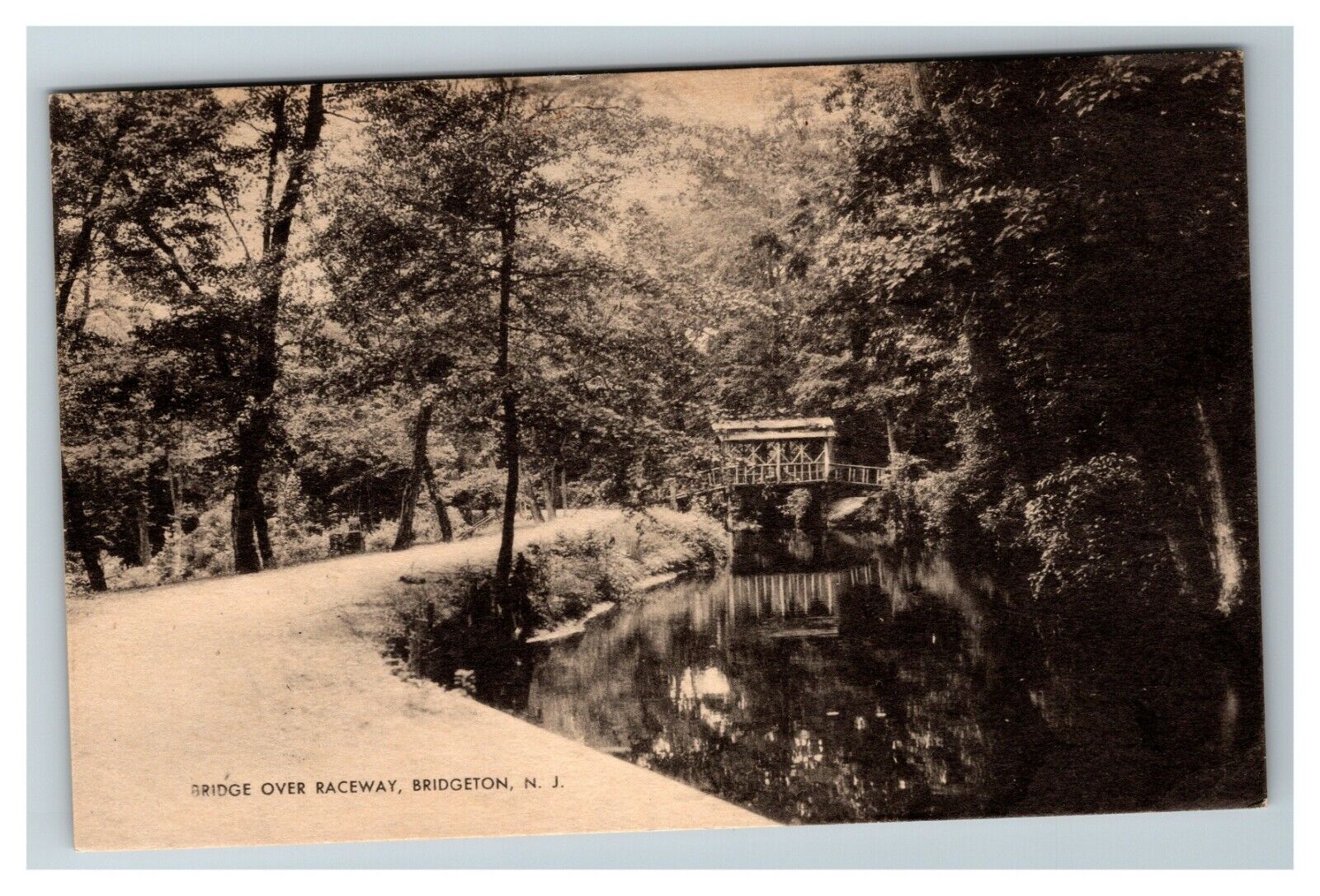 Bridge over Raceway, Bridgeton NJ c1941 Vintage Postcard