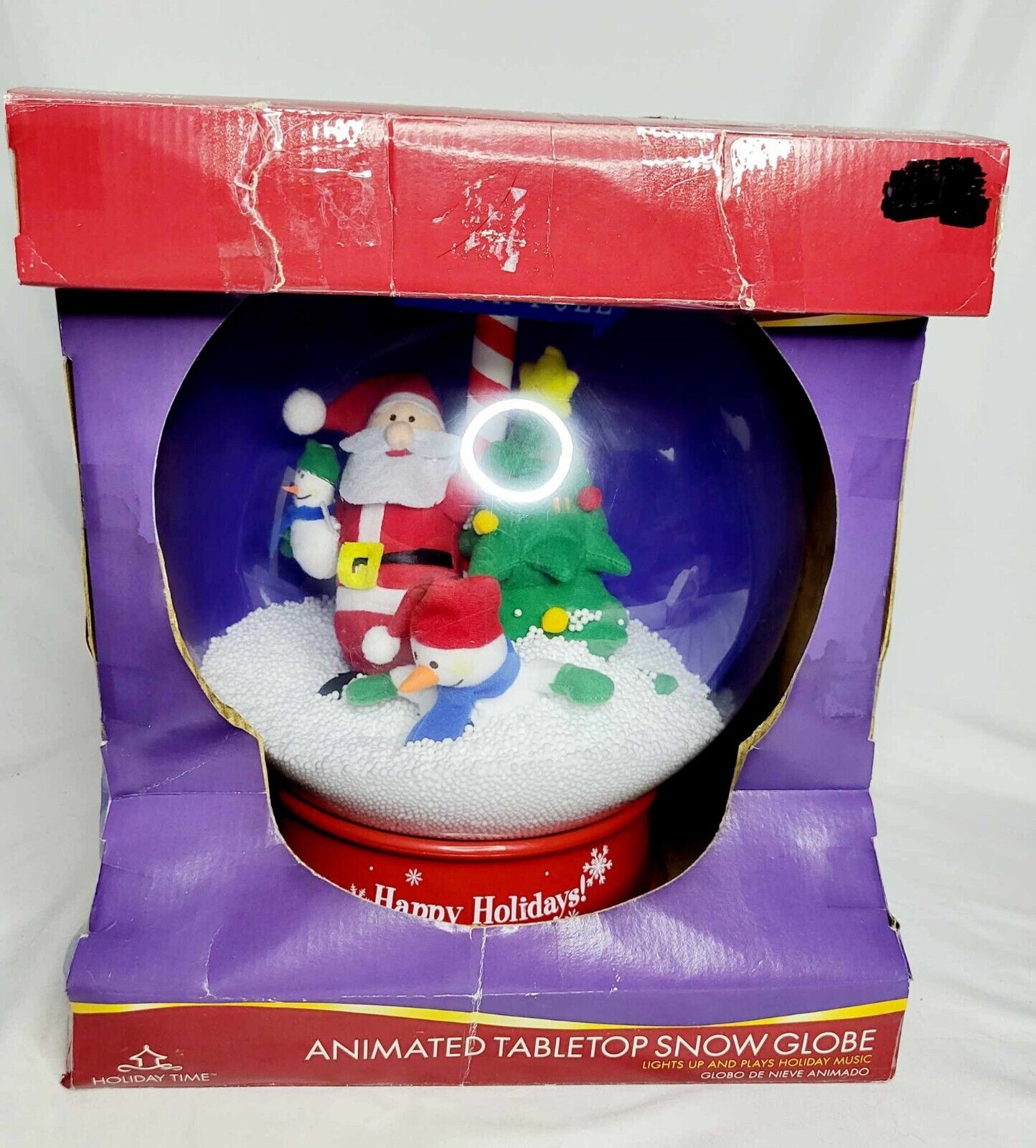 Holiday Time Animated Table Top Snow Gobe Works in Original Box