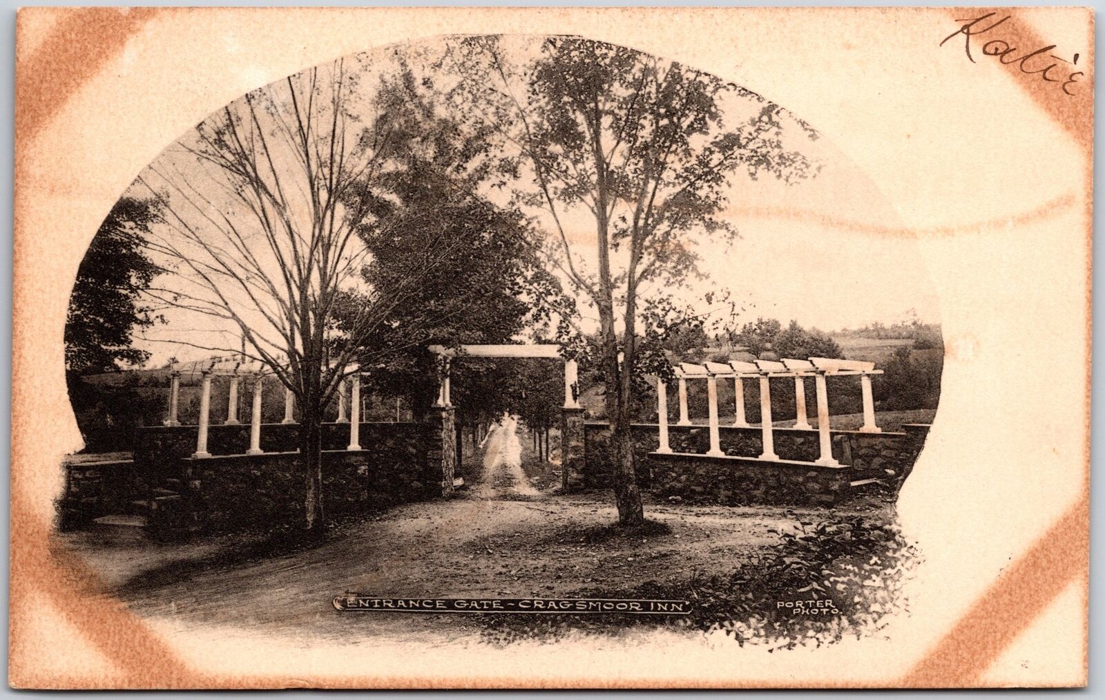 1907 Entrance Gate Cragsmoor Inn New York NY Trees Antique Posted Postcard