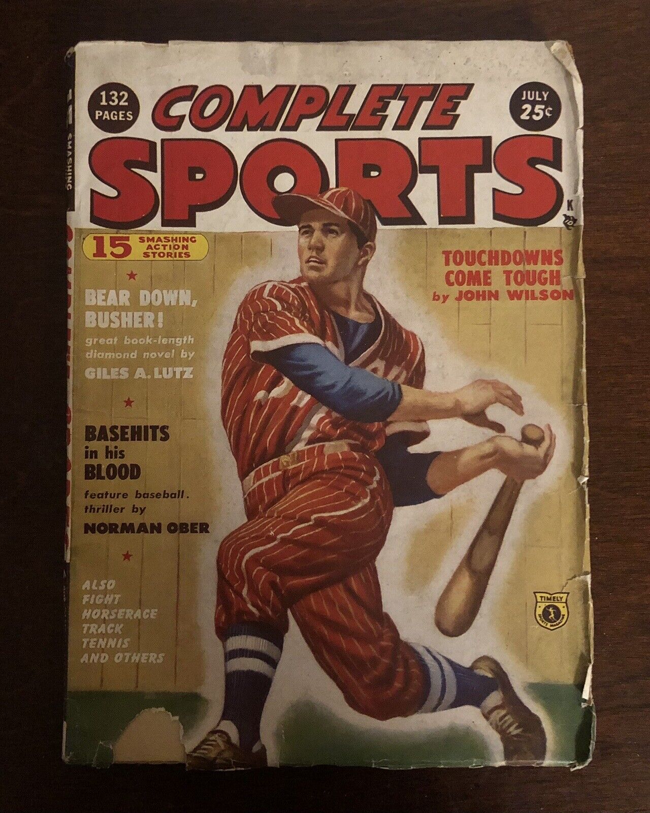 Complete Sports Action Stories - Basehits in His Blood - JULY 1949 Baseball