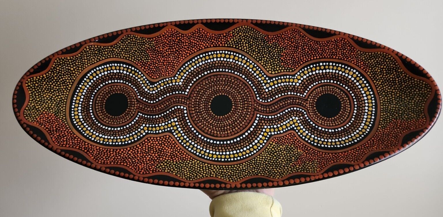 Pam Grandy Hall Aboriginal tribal art plate 20.5\