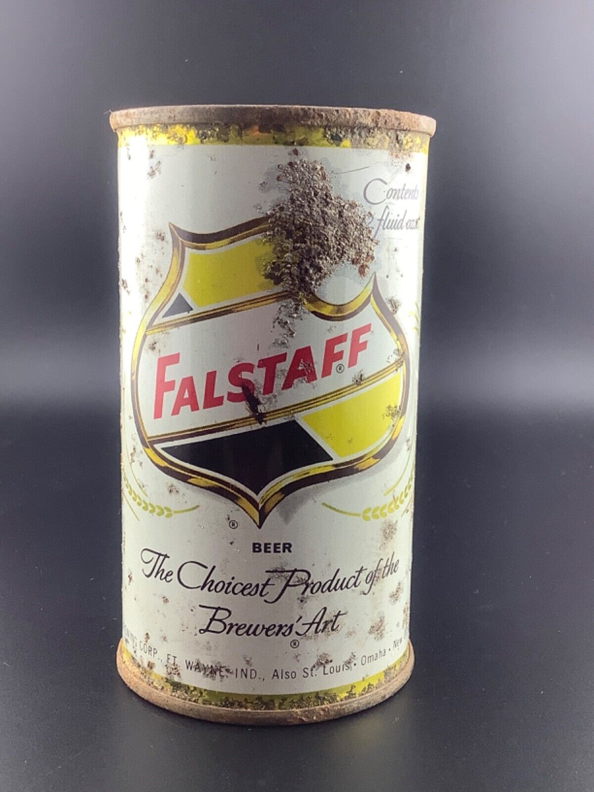 Falstaff flat top beer can - EMPTY - Falstaff Brewing - 7 cities