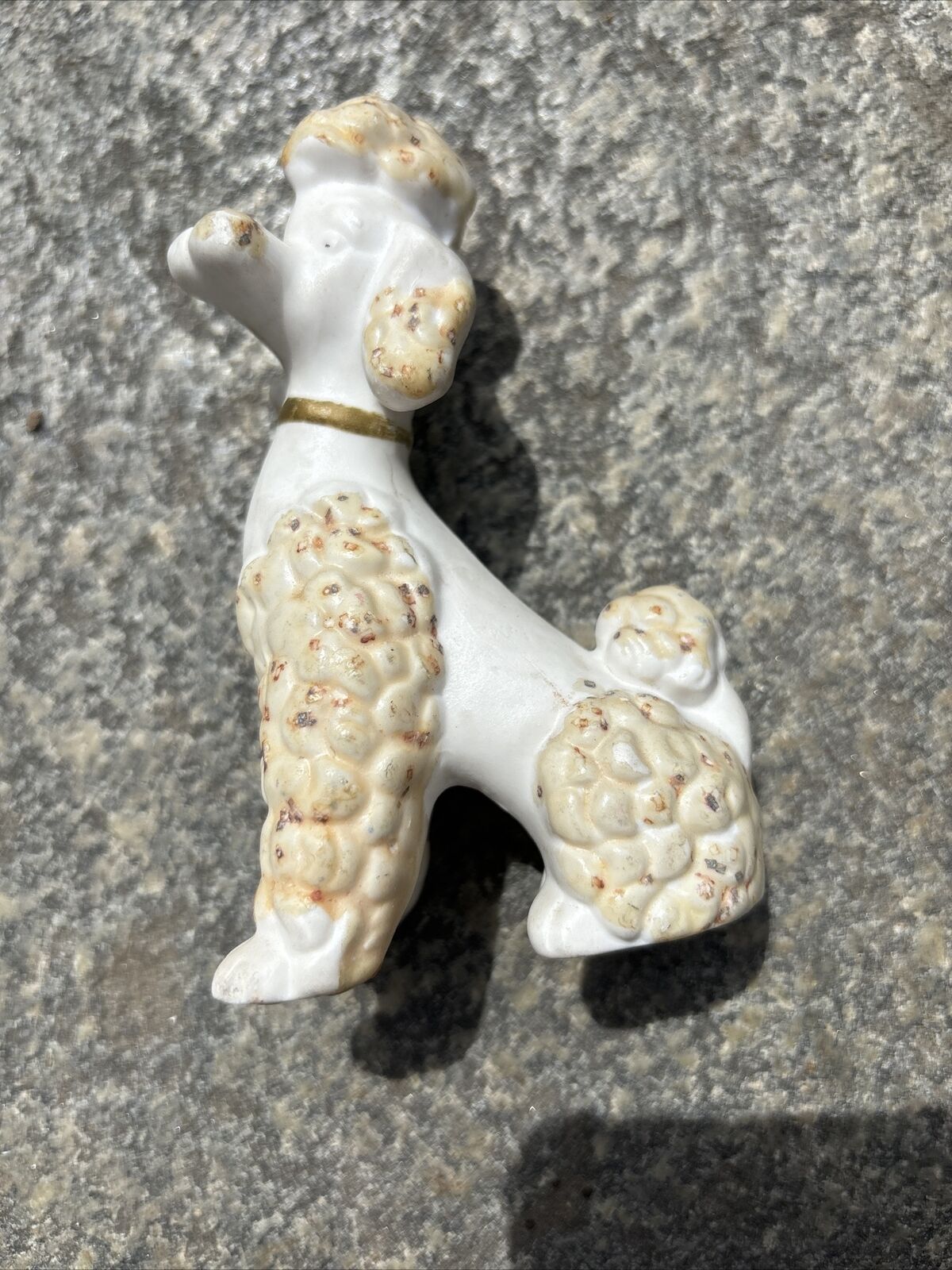 Vintage Standard Poodle Dog Gold Accents - Inarco -  2195