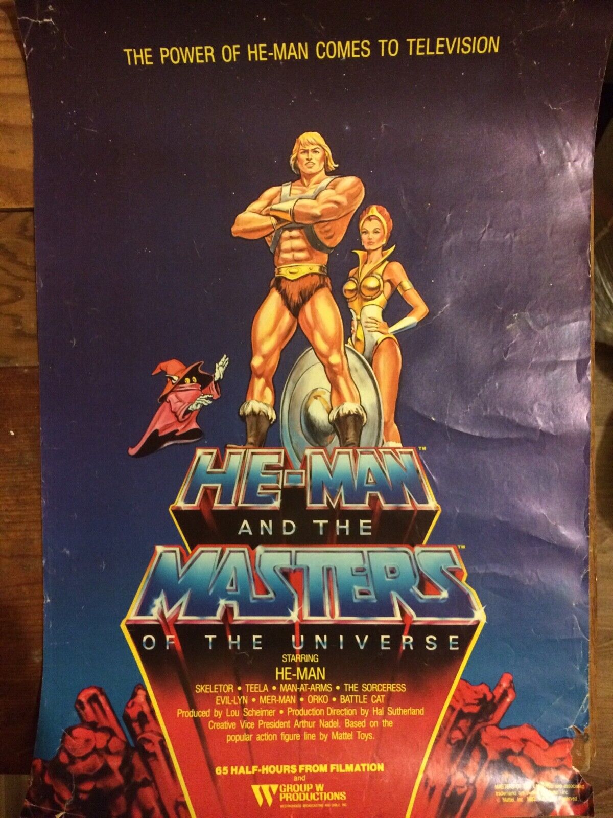 Vintage 1983 He-Man Poster 18x12 The Power of He-Man Comes to Television