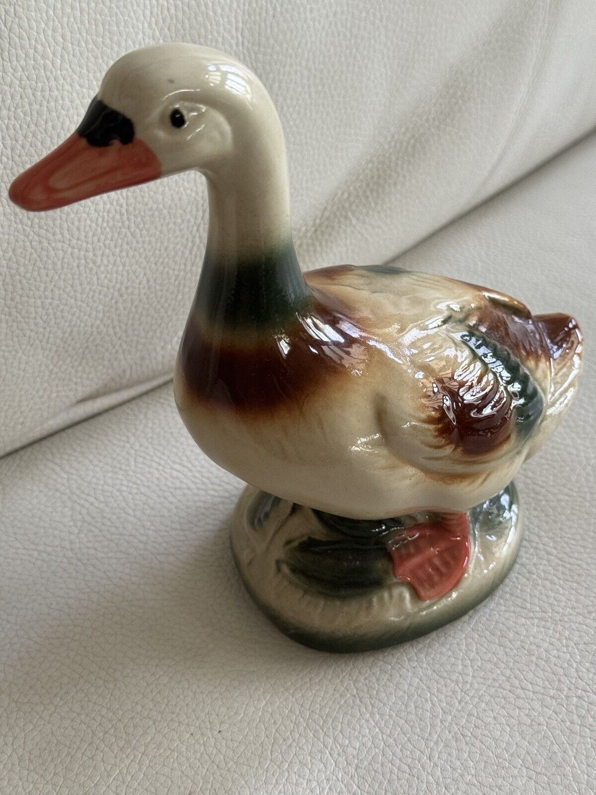 Vintage Pottery Duck Figurine Made in Brazil Mallard/geese. Water Fowl