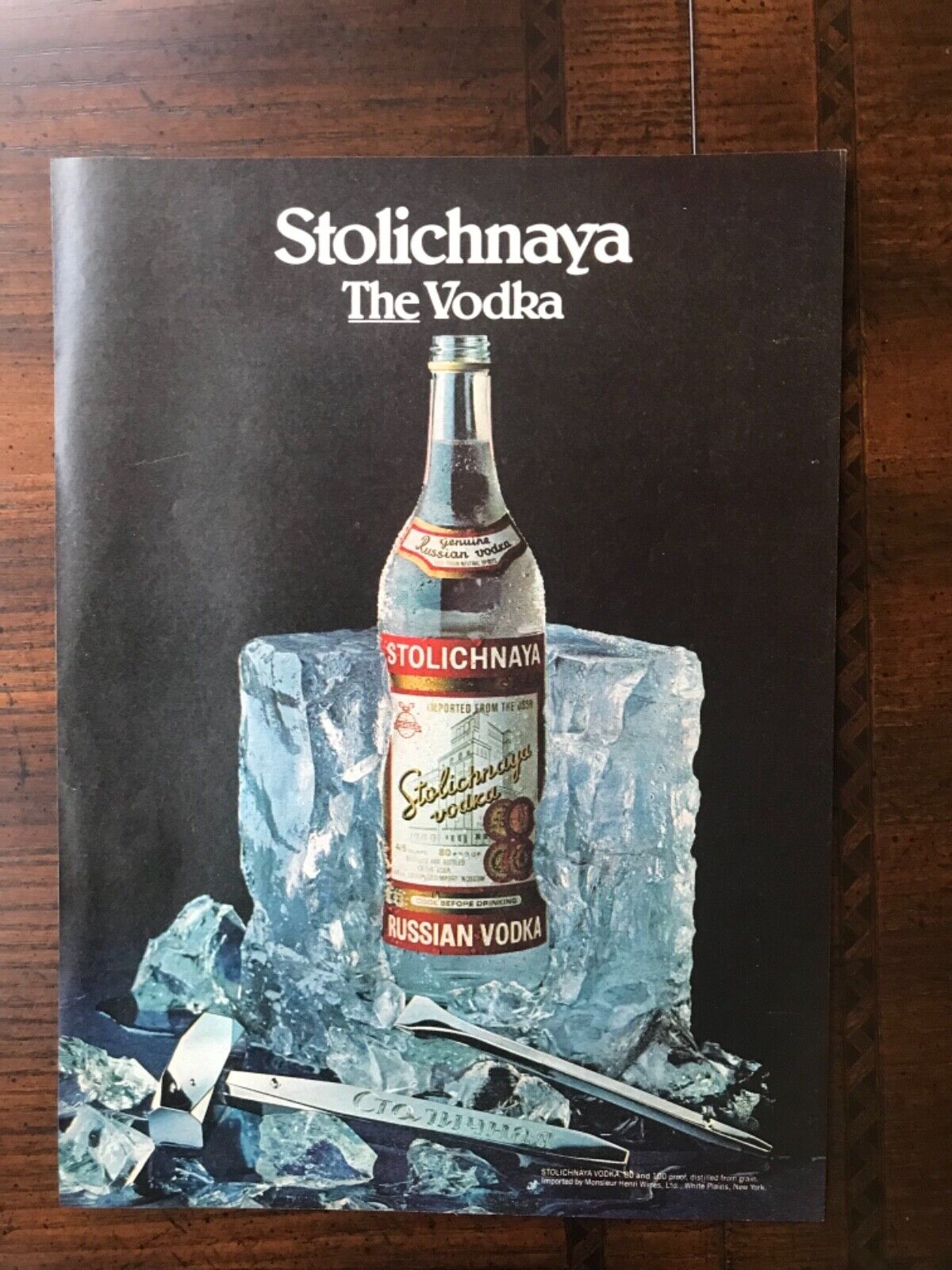 1981 vintage original print ad Stolichnaya Russian Vodka