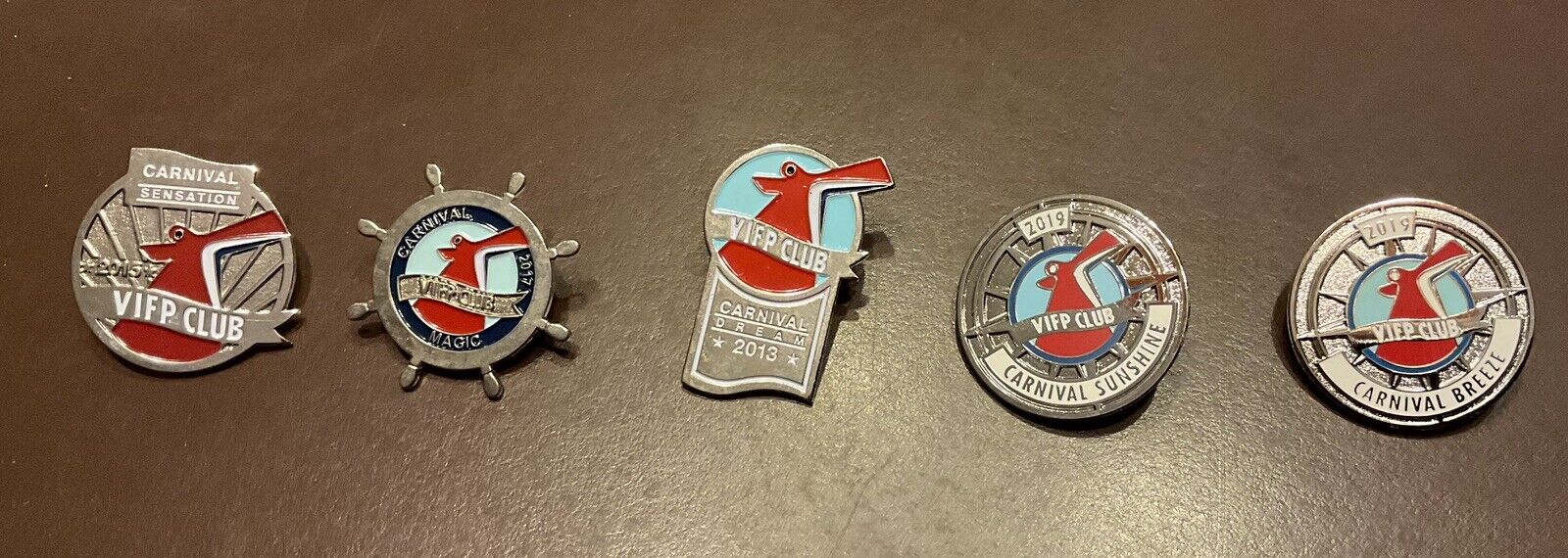CARNIVAL CRUISE LINES SHIP PINS- Slightly Used