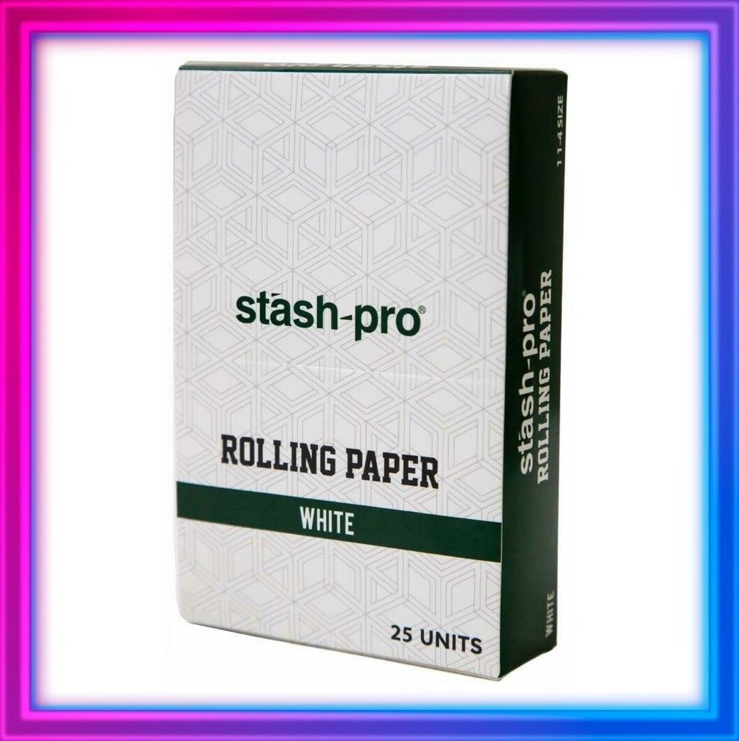 Fully Sealed BOX of 25 packs Stash Pro 1 1/4 1.25 Ultra Thin Rice Rolling papers