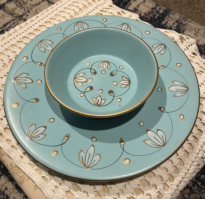 RARE Vintage Italian Pottery Food Plate Bowl Hand Painted LARGE 15”