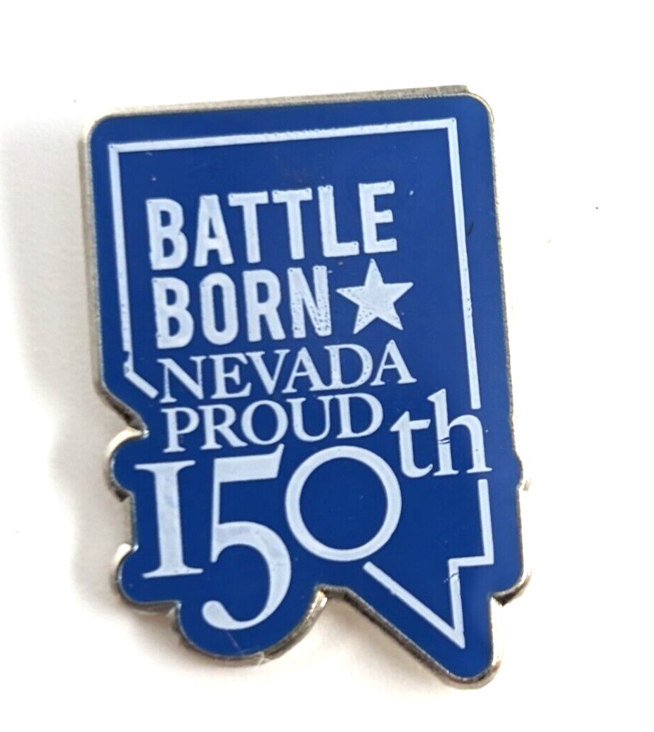 2014 Battle Born Nevada Proud 150th Anniversary Lapel Pin Souvenir Blue White