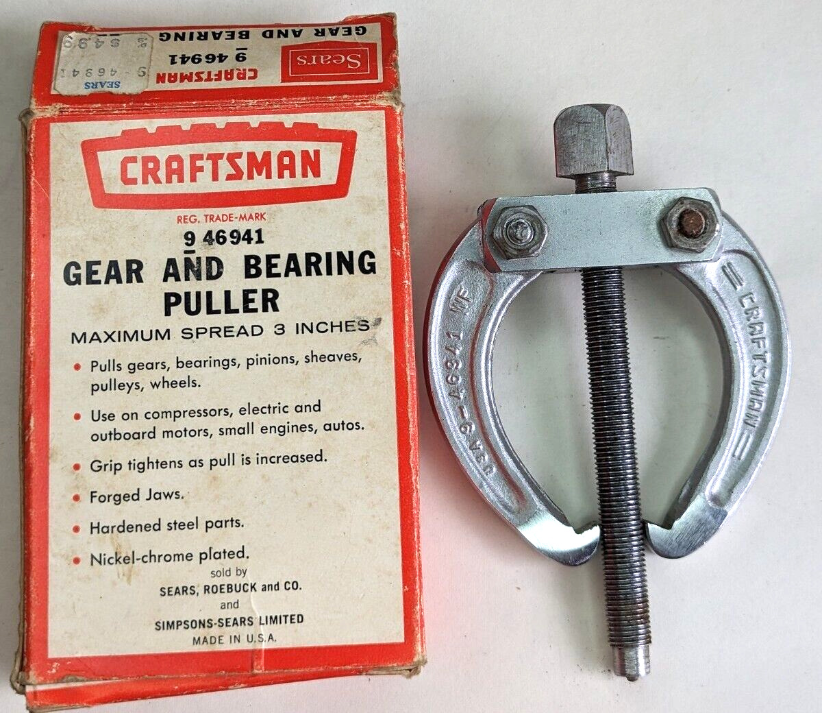 Sears Craftsman #9 46941 Gear & Bearing Puller