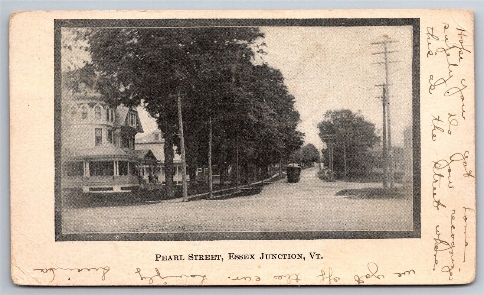 Pearl Street Essex Junction VT C1907 UDB Postcard M13