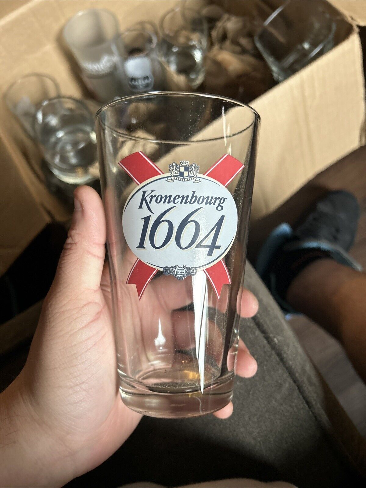 Kronenbourg 1664  16 oz. French Beer Glasses Barware ~ 5 7/8\