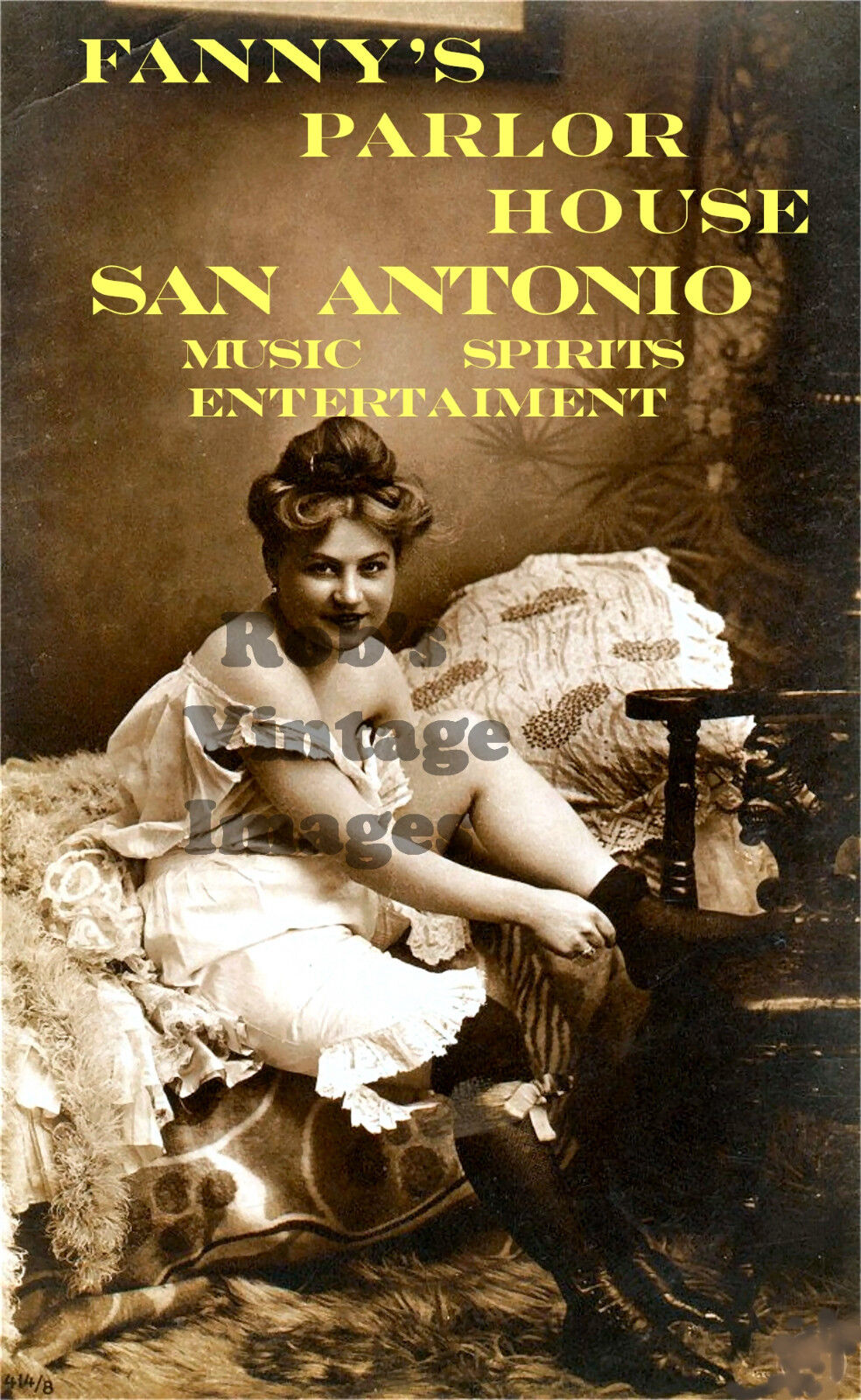 Fanny\'s Parlor House San Antonio Soiled Doves  Brothel Girls 1900 Vintage photo