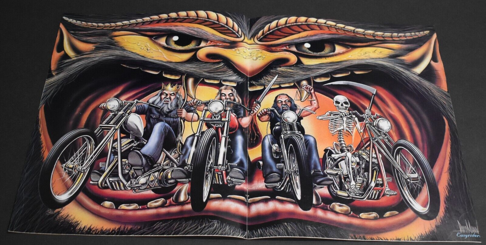 1980 Print Ad David Mann Motorcycle Magazine Centerfold Apocalypse Revelation