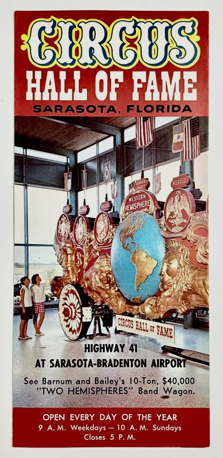 1960s Sarasota Florida Circus Hall Of Fame Vintage Travel Tourist Brochure Clown