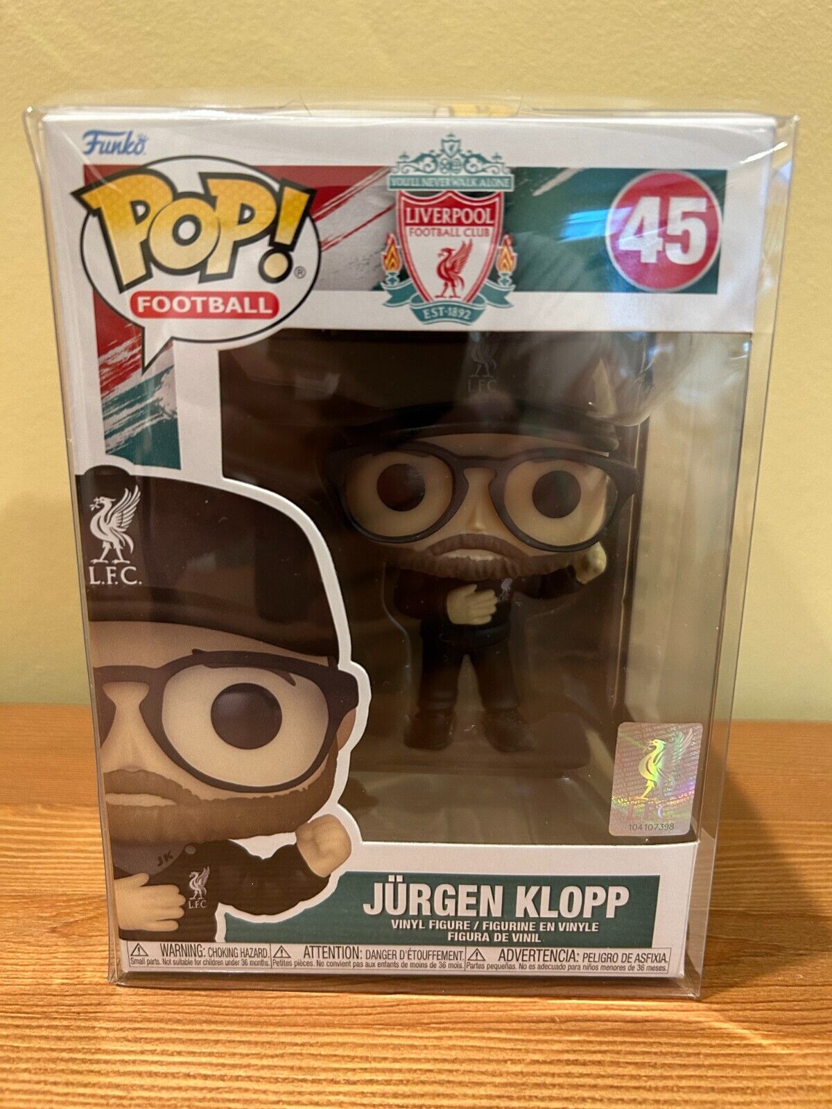 Funko Pop Football Soccer Liverpool FC Jürgen Klopp # 45 RARE, NEW & PROTECTOR