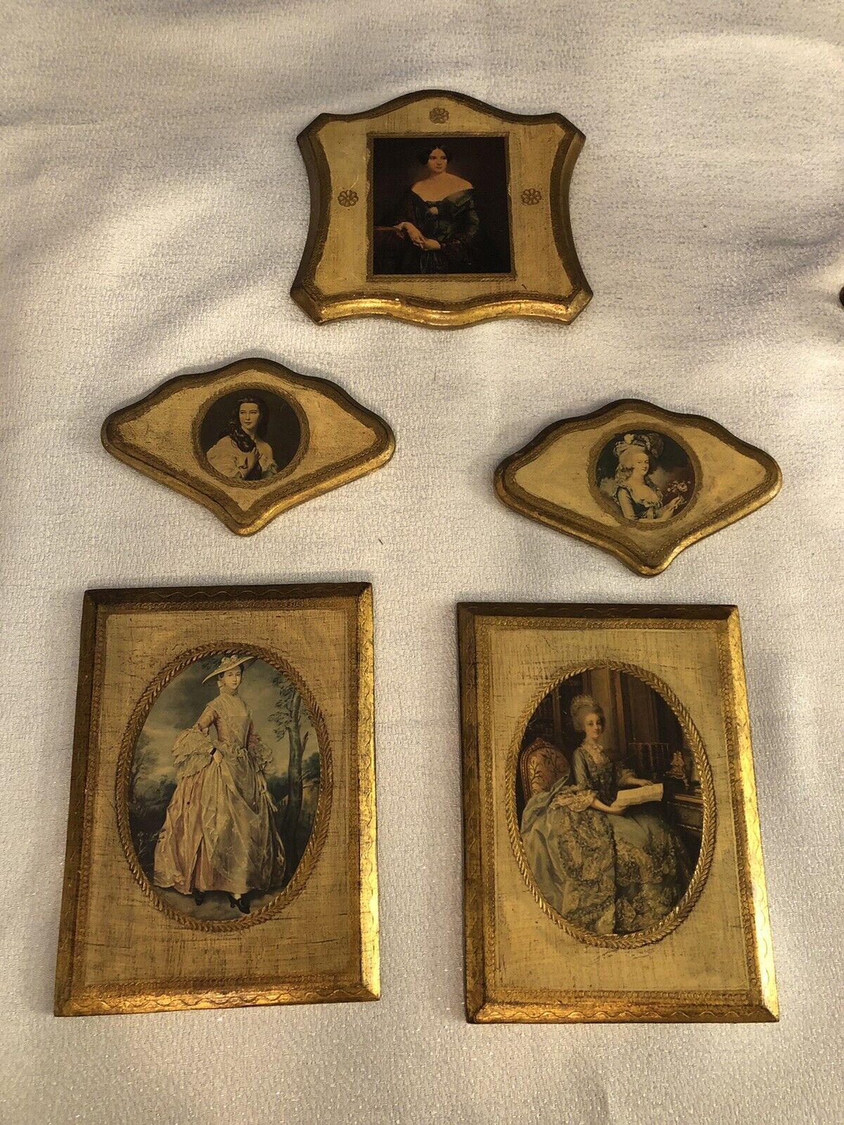 VTG Made in Italy 5 Small Rococo Artwork Stamp on Wood Base