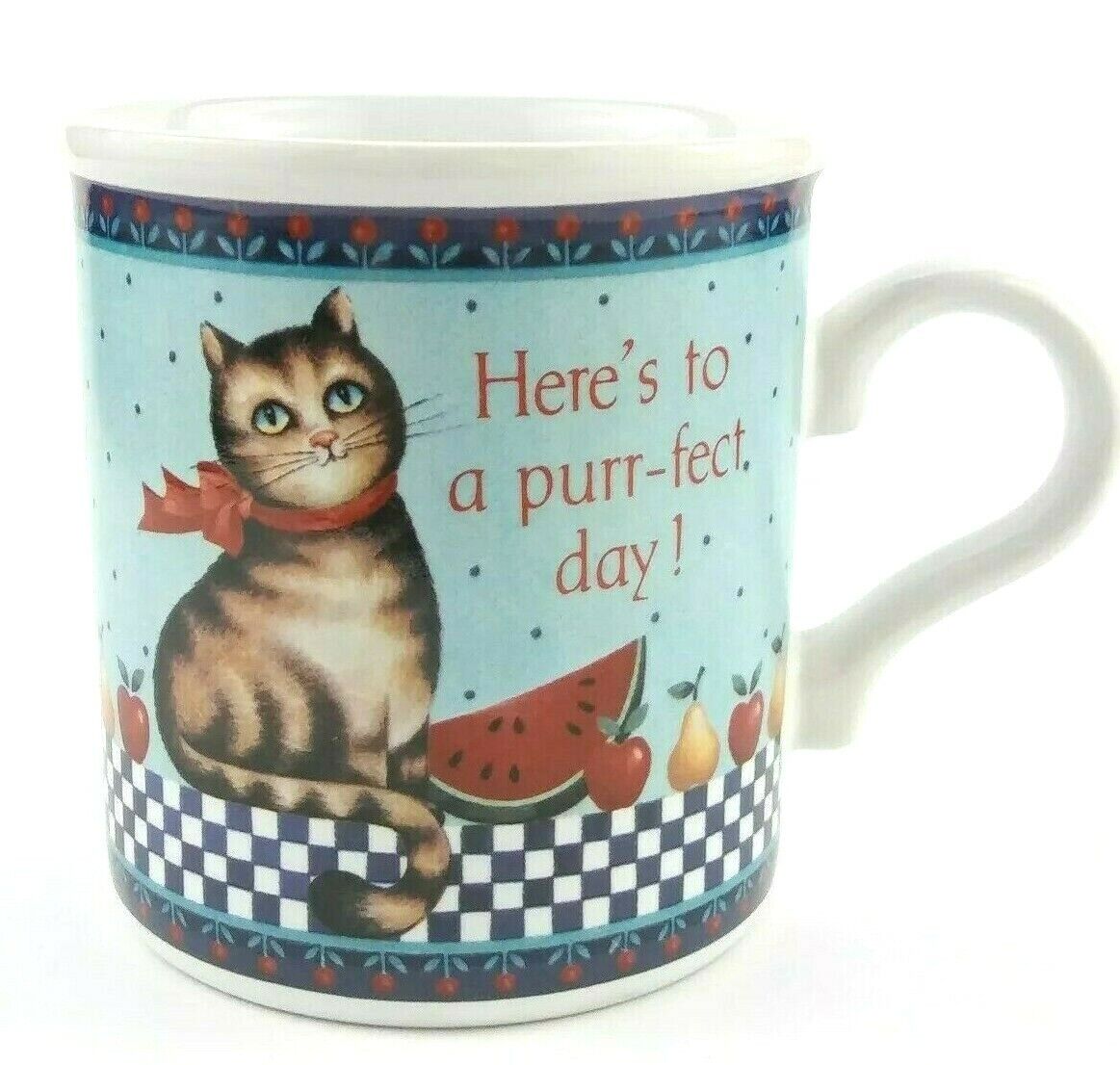 American Greetings Cat Mug Designer Collection Coffee Purr-fect Day 1984 JAPAN