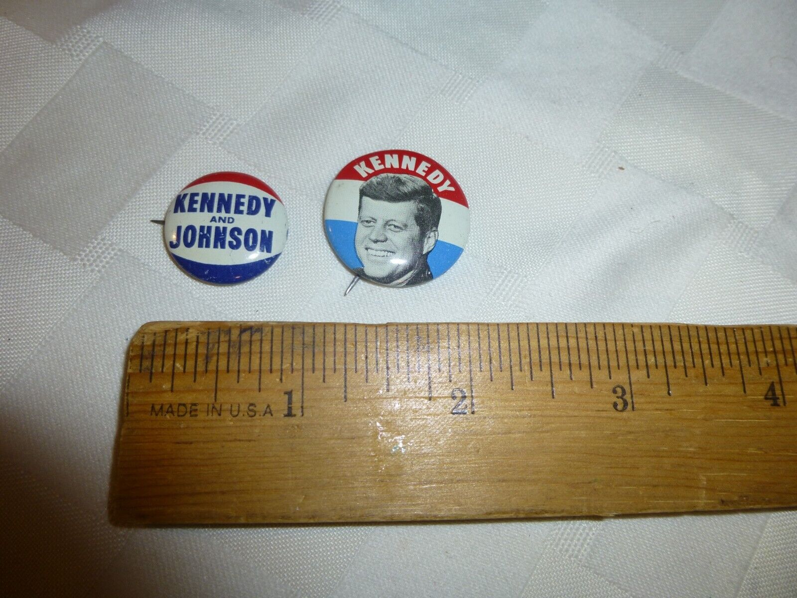 John F. Kennedy JFK and LBJ Lyndon Johnson 1960 Campaign Pin Buttons Political