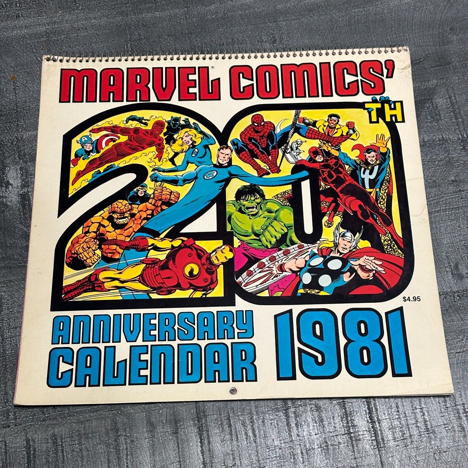 RARE UNMARKED MARVEL COMICS 20TH ANNIVERSARY 1981 CALENDAR (FN/VF) NICE