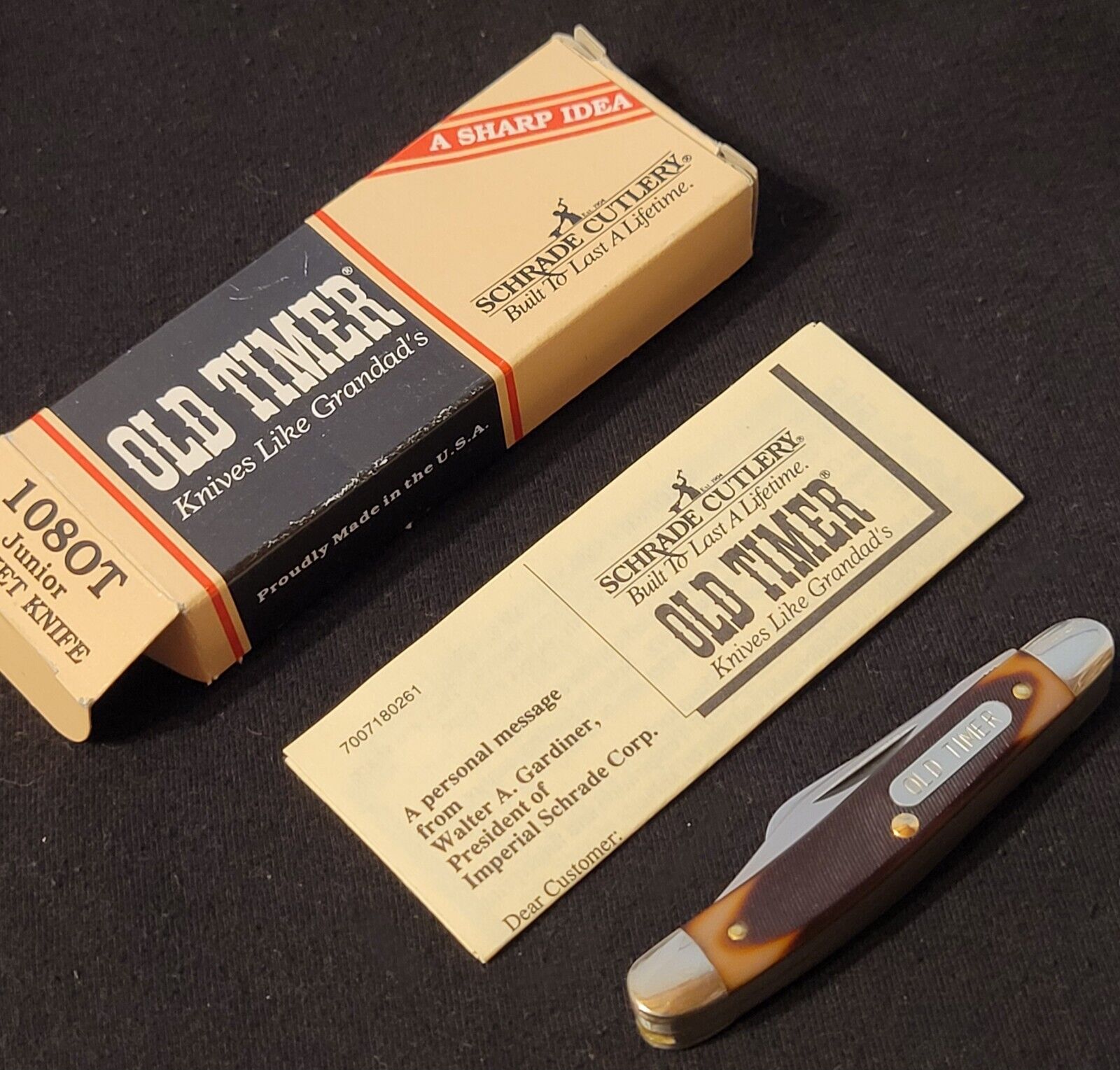 Schrade Old Timer Knife Made In Usa 108OT Jr Stockman Delrin Handles NOS