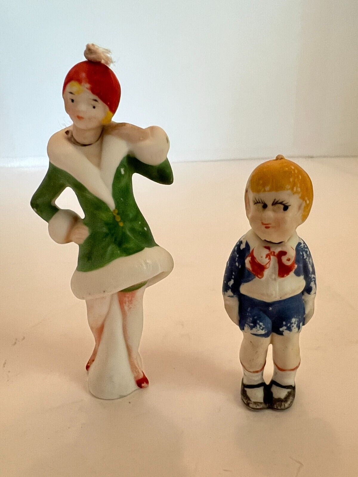 Vintage Antique 1930\'s WINNIE & PERRY WINKLE German Bisque Nodder Figurine Dolls